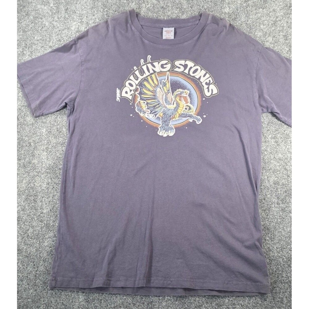 American Eagle Rolling Stones Blue Short Sleeve Shirt Dragon XS